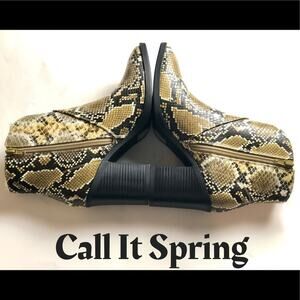 Call It Spring Western Ankle Yellow Snake Boots